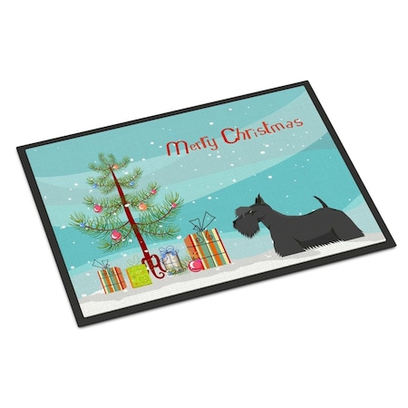 Carolines Treasures 18 x 27 in. Scottish Terrier Christmas Tree Indoor or Outdoor Mat CK3560MAT